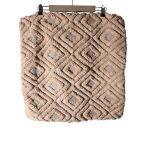 BLOOMINGVILLE Natural Beige Diamond Tufted Cotton EURO Pillow Sham - Set of 2